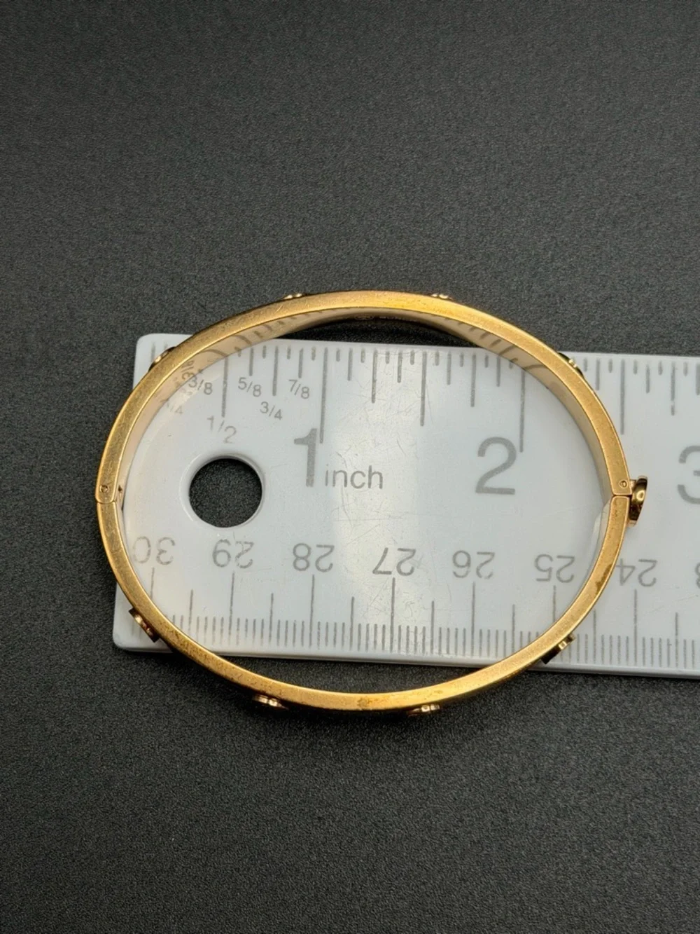 Tory Burch Hinged Bangle Bracelet #E437 - Picture 6 of 12